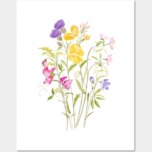 pink yellow white and purple wildflower 2020 Posters and Art